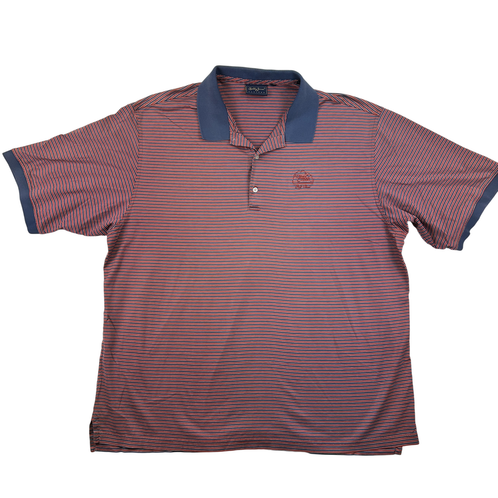Bobby Jones Players Shirt Mens 2XL Striped Deer Creek Golf Club Polo Cotton